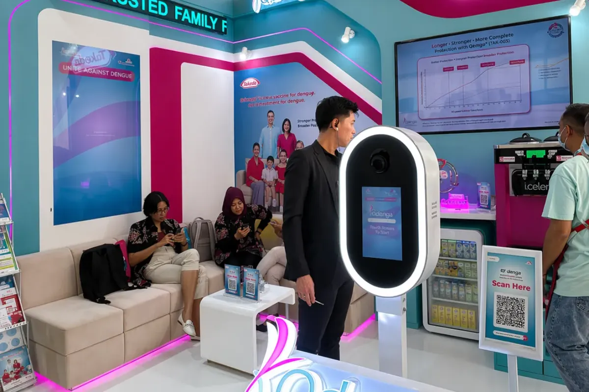 Personalized vaccine awareness photobooth Installations for Takeda campaign event in Malang with live TV carousel display