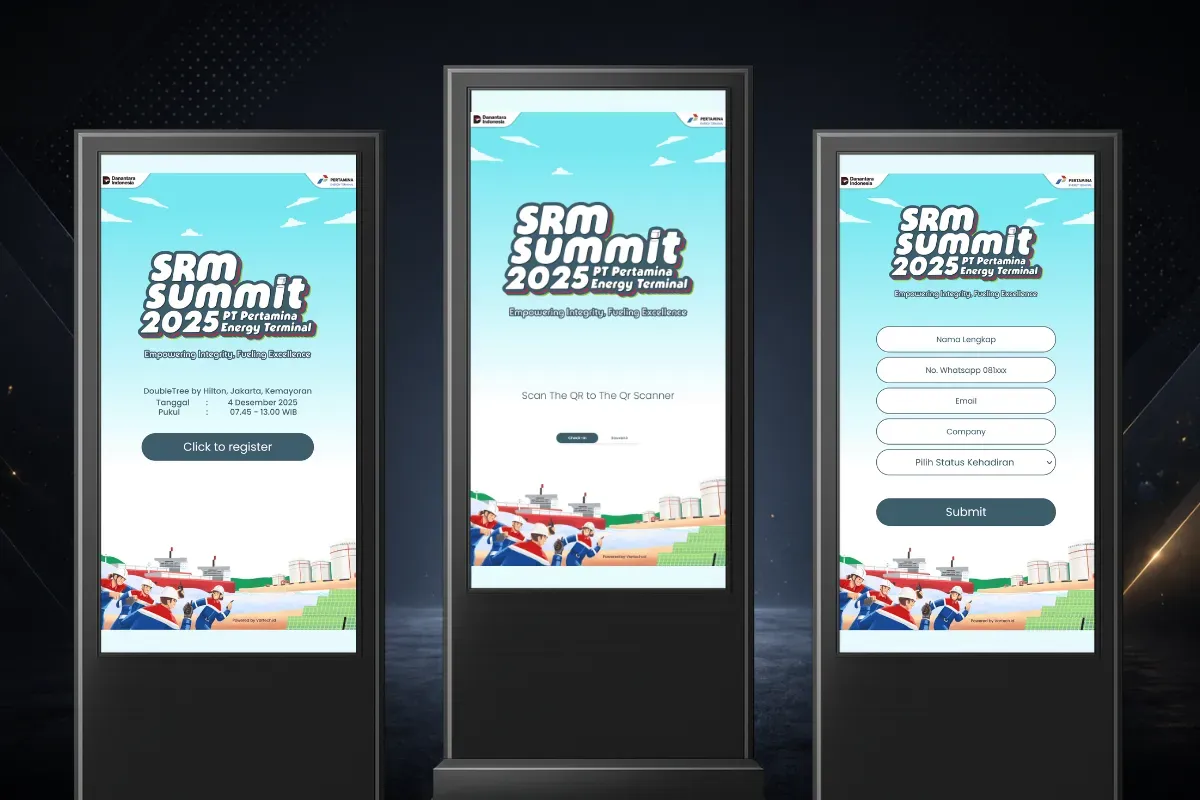 QR-based registration and souvenir validation system for SRM Summit Pertamina 2025 internal Pertamina event at DoubleTree by Hilton Jakarta Kemayoran