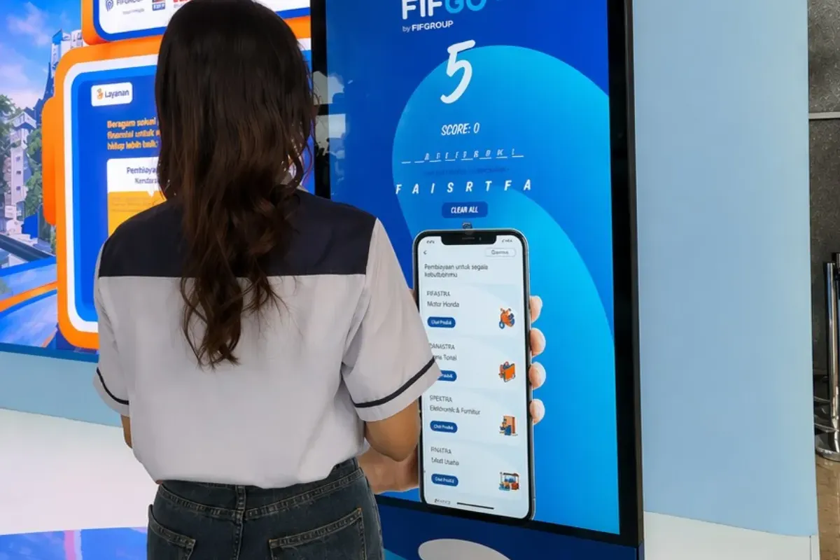 Interactive word puzzle game used for product knowledge and prize claim at FIF Group event booth