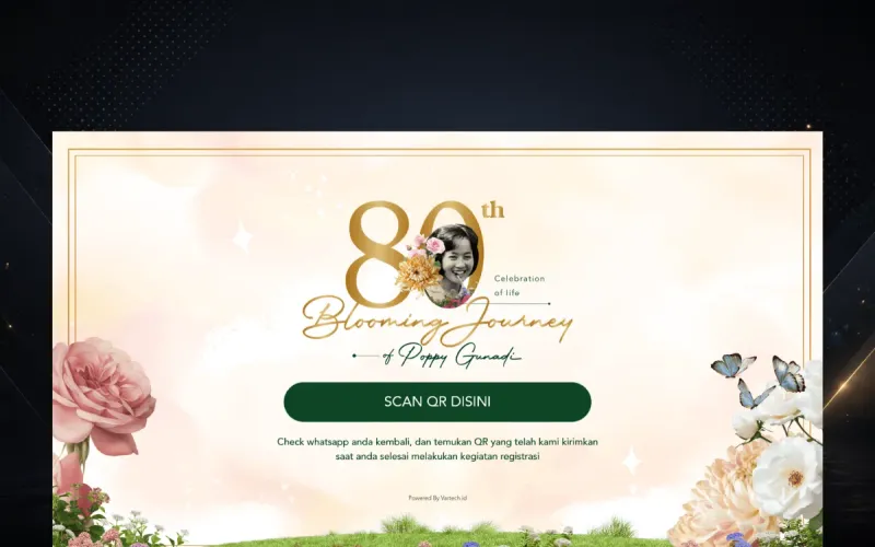 Preview image for Poppy Gunadi 80th Birthday Guest Registration System